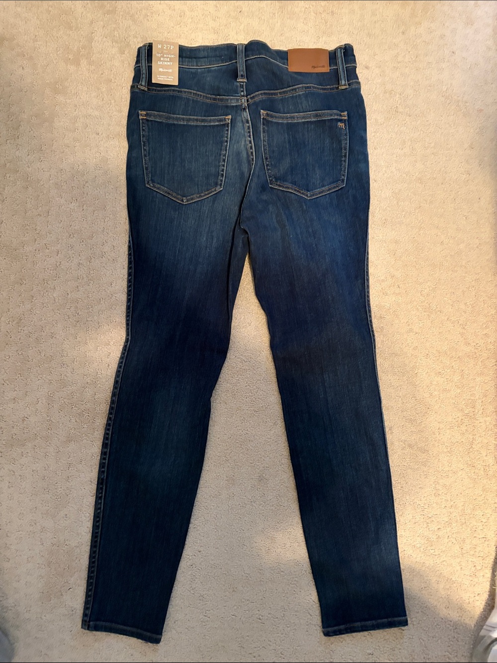 Madewell High Rise Skinny Jeans in Dark Blue Wash - Picture 2 of 2